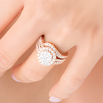 2.0 CT. TW Composite Diamond Bypass Multi-Row Split Shank Engagement Ring in 10K Rose Gold