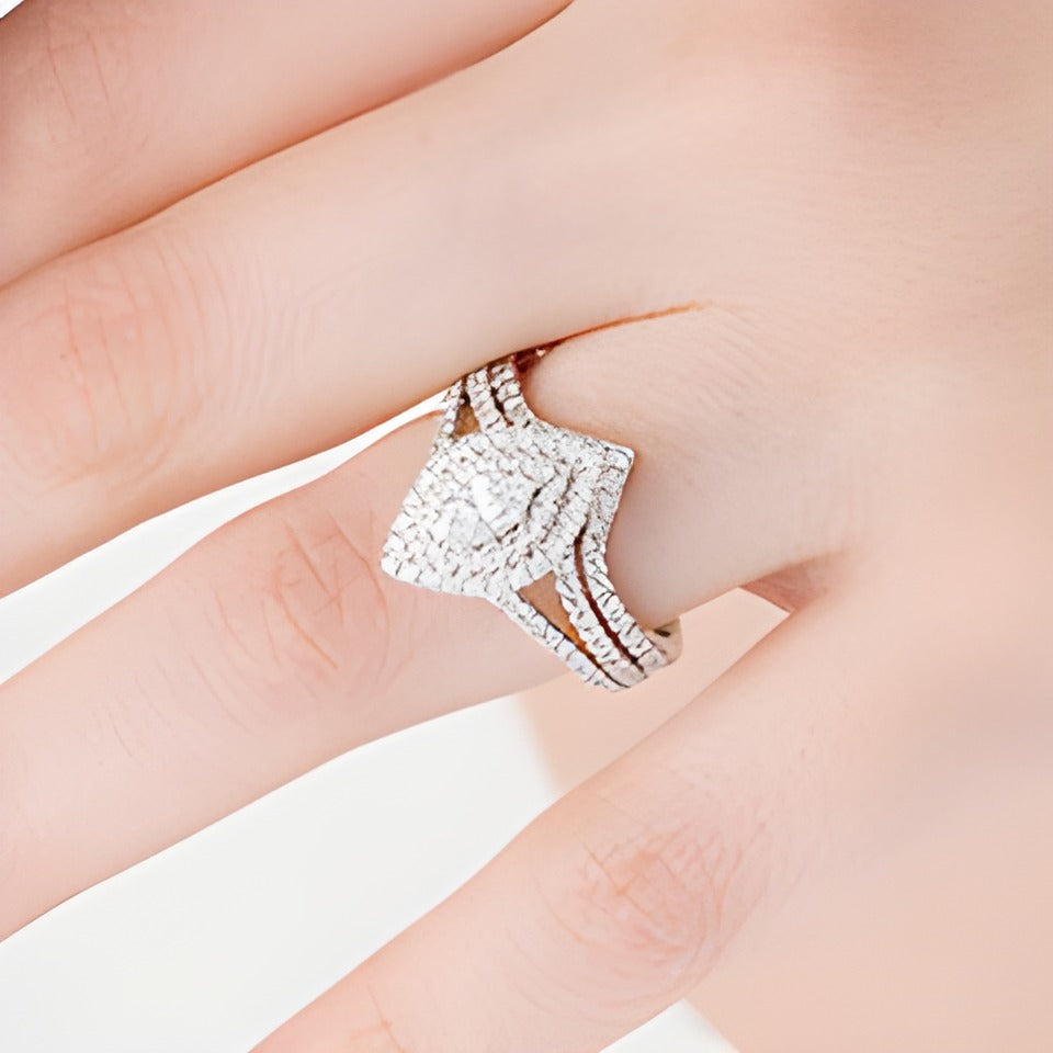 1.0 CT. TW Marquise Diamond Double Frame Bridal Set in 14K White Gold (I/I1)