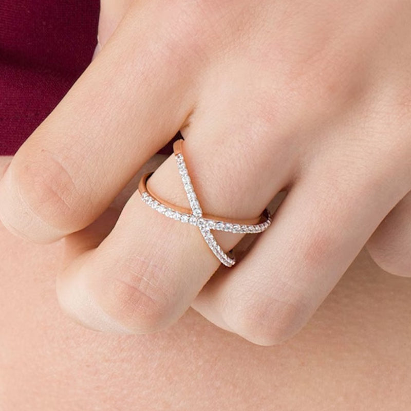 0.38 CT. TW Diamond Orbit Ring in 10K Rose Gold