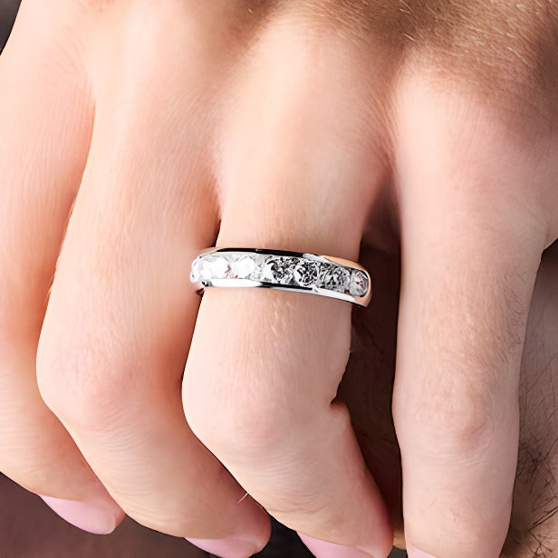 2.0 CT. TW Lab-Grown Diamond Channel-Set Band in 10K White Gold (F/VS2)