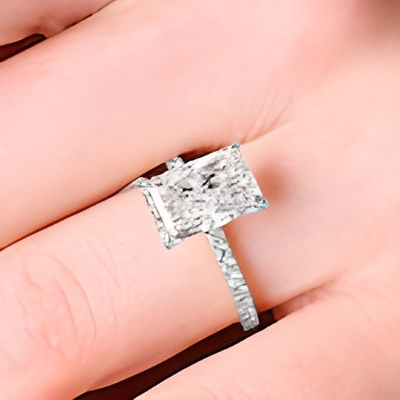 4.25 CT. TW Radiant-Cut Lab-Grown Diamond Engagement Ring in 14K White Gold (F/VS2)