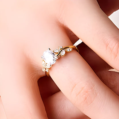 1.33 CT. TW Oval Lab-Grown Diamond Leaf Shank Engagement Ring in 14K Gold (F/VS2)
