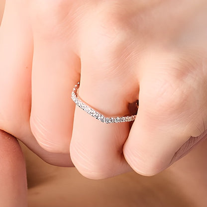 0.25 CT. TW Lab-Grown Diamond Contour Band in 14K White Gold (F/SI2)
