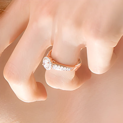 1.0 CT. TW Diamond Frame Engagement Ring in 14K Rose Gold