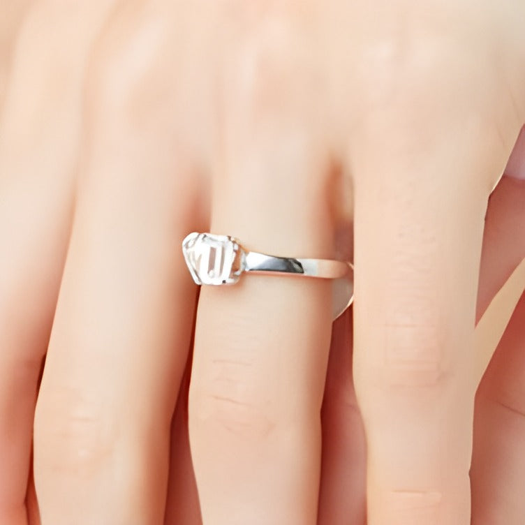 1.0 CT. TW Pear-Shaped and Emerald-Cut Diamond Toi et Moi Engagement Ring in 14K White Gold