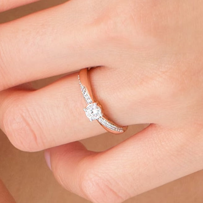 0.33 CT. TW Diamond Engagement Ring in 10K Rose Gold