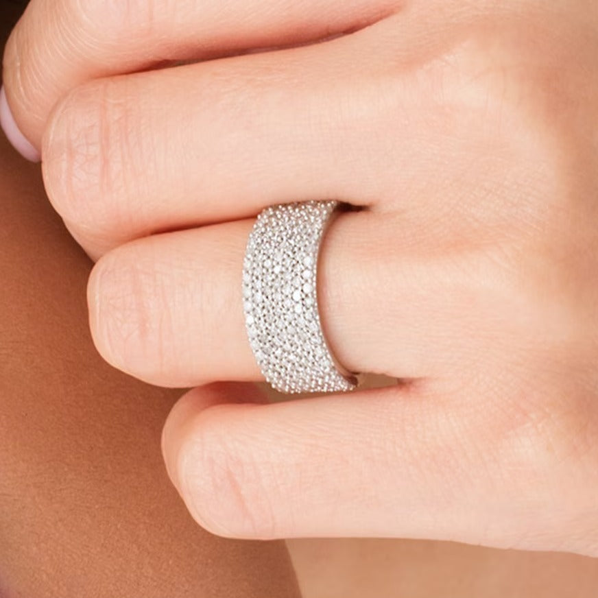 1.0 CT. TW Diamond Multi-Row Band in 10K White Gold
