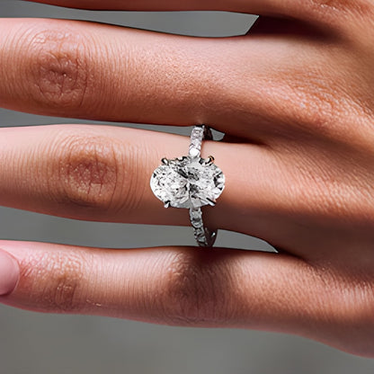 4.5 CT. TW Oval Lab-Grown Diamond Engagement Ring in 14K White Gold (F/VS2)
