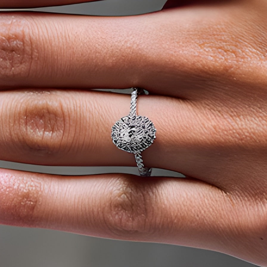 0.5 CT. TW Oval Lab-Grown Diamond Double Frame Promise Ring in 10K White Gold (F/SI2)
