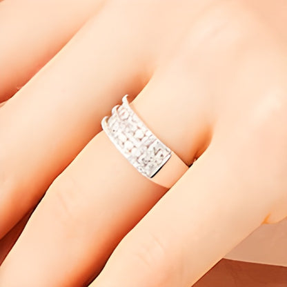 0.75 CT. TW Diamond Multi-Row Band in 10K White Gold