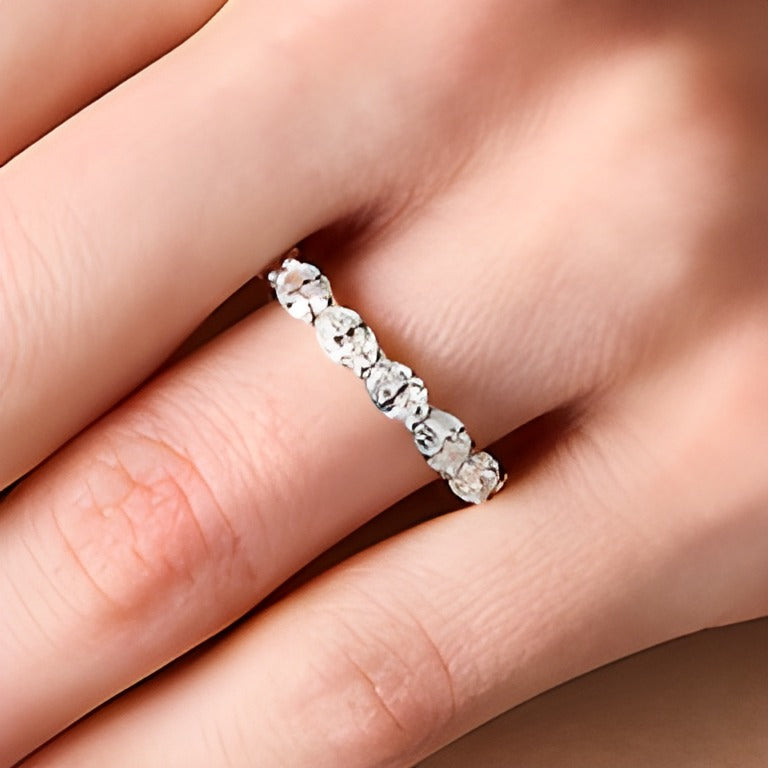 3.33 CT. TW Oval Diamond Eternity Band in 14K White Gold (I/SI2) - Size 8