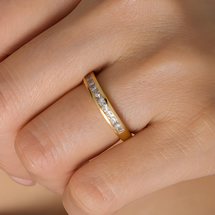 0.63 CT. TW Princess-Cut Diamond Wedding Band in 10K Gold