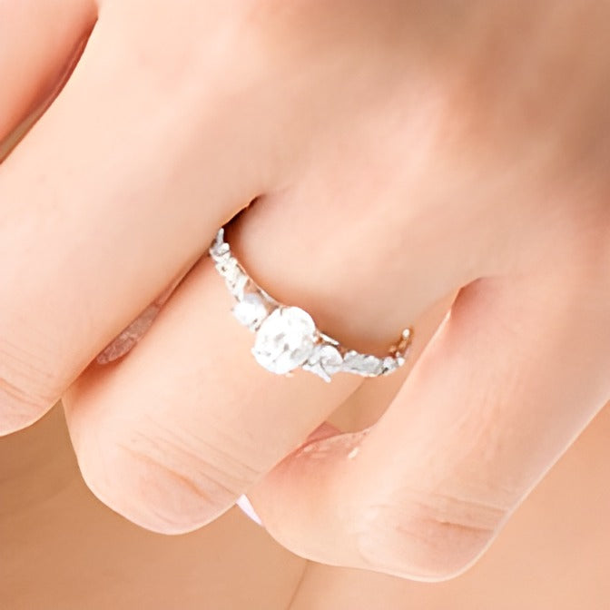 1.17 CT. TW Diamond Three Stone Engagement Ring in 14K White Gold