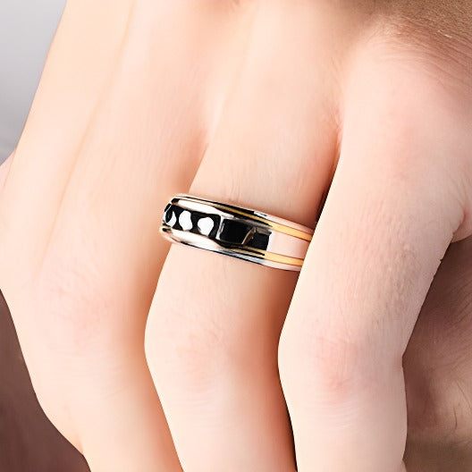 1.0 CT. TW Black Diamond Five-Stone Band in 10K Two-Tone Gold