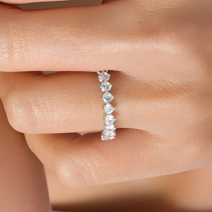 1.0 CT. TW Diamond Eleven Stone Wedding Band in 10K White Gold