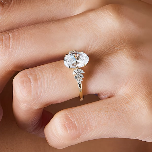 3.33 CT. TW Oval Lab-Grown Diamond Engagement Ring in 14K Gold (F/VS2)