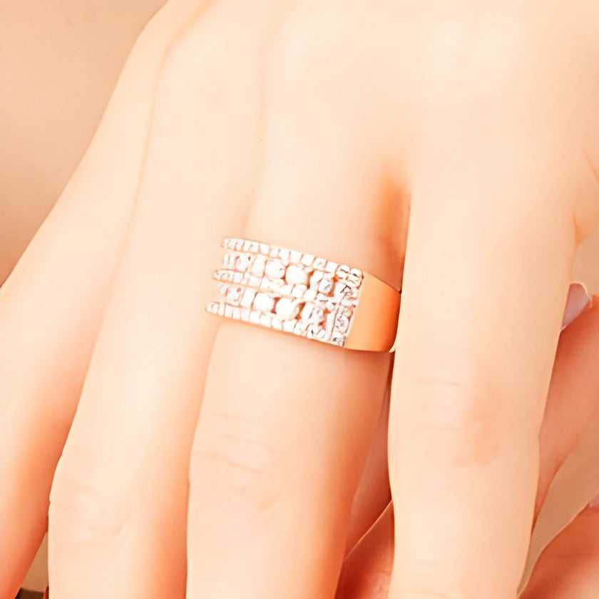 1.0 CT. TW Diamond Multi-Row Band in 10K Rose Gold