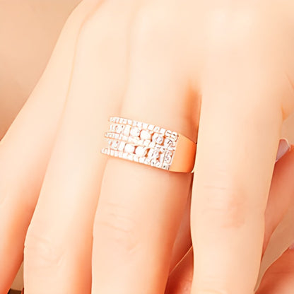 1.0 CT. TW Diamond Multi-Row Band in 10K Rose Gold