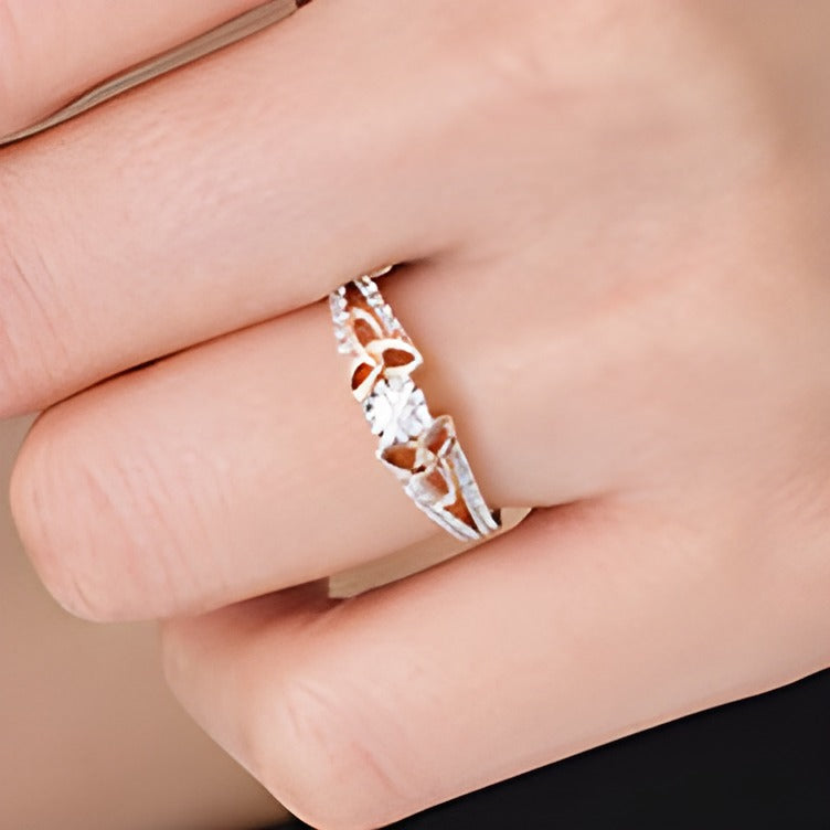 0.25 CT. TW Diamond Celtic Knots Split Shank Engagement Ring in 10K Rose Gold
