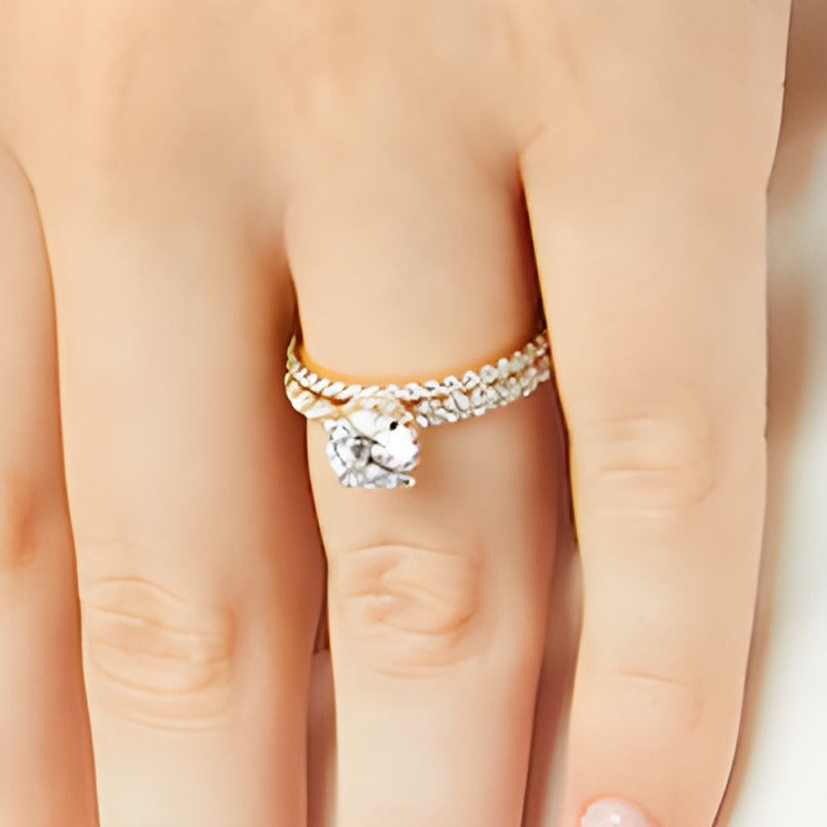 1.75 CT. TW Lab-Grown Diamond Bridal Set in 14K Gold (F/SI2)