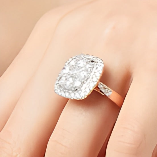 3.17 CT. TW Cushion-Shaped Multi-Diamond Frame Engagement Ring in 14K Rose Gold