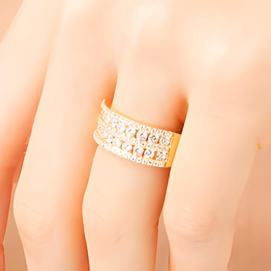 1.0 CT. TW Diamond Multi-Row Band in 10K Gold