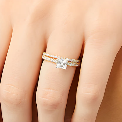 1.75 CT. TW Princess Lab-Grown Diamond Bridal Set in 14K Gold (F/SI2)