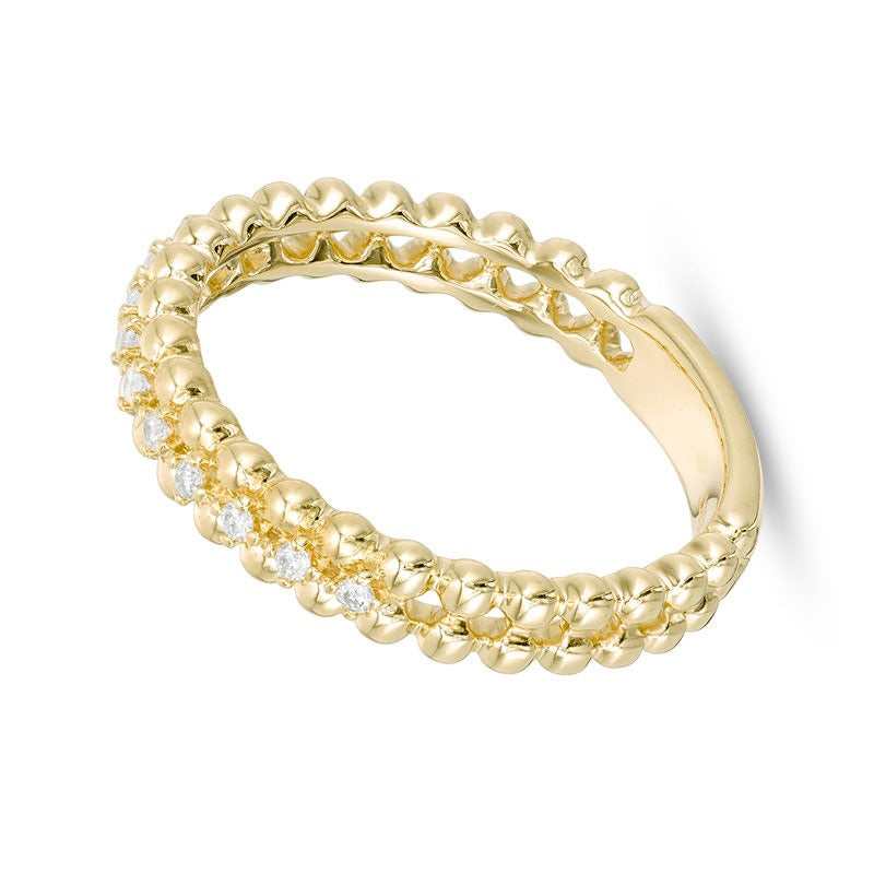 0.07 CT. TW Diamond Beaded Anniversary Band in 10K Gold