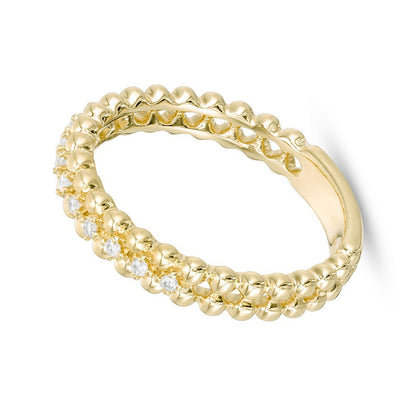 0.07 CT. TW Diamond Beaded Anniversary Band in 10K Gold