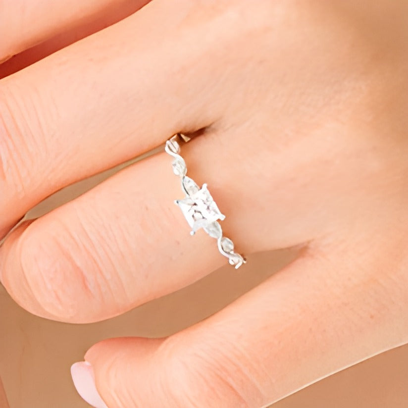 0.63 CT. TW Princess-Cut Diamond Engagement Ring in 14K White Gold (I/SI2)