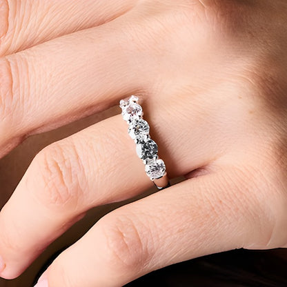 2.0 CT. TW Lab-Grown Diamond Five-Stone Anniversary Band in 10K White Gold (F/VS2)