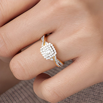 0.33 CT. TW Princess-Cut Diamond Double Frame Engagement Ring in 10K Gold