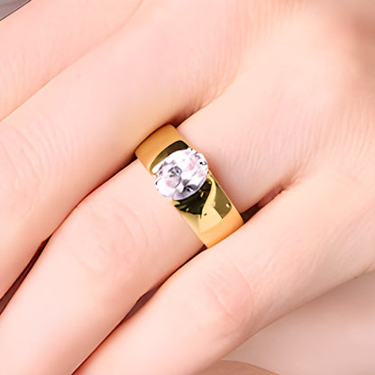 2.0 CT. Oval Lab-Grown Diamond Solitaire Cigar Band Engagement Ring in 14K Gold (F/VS2)