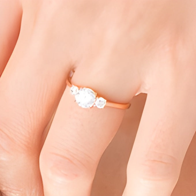 1.0 CT. TW Diamond Three Stone Engagement Ring in 14K Rose Gold