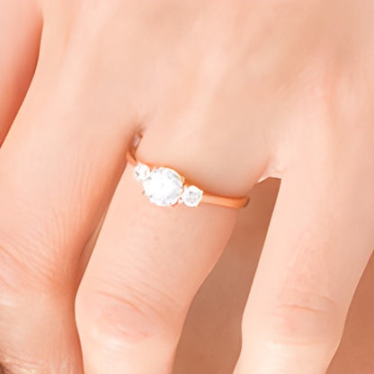 1.0 CT. TW Diamond Three Stone Engagement Ring in 14K Rose Gold