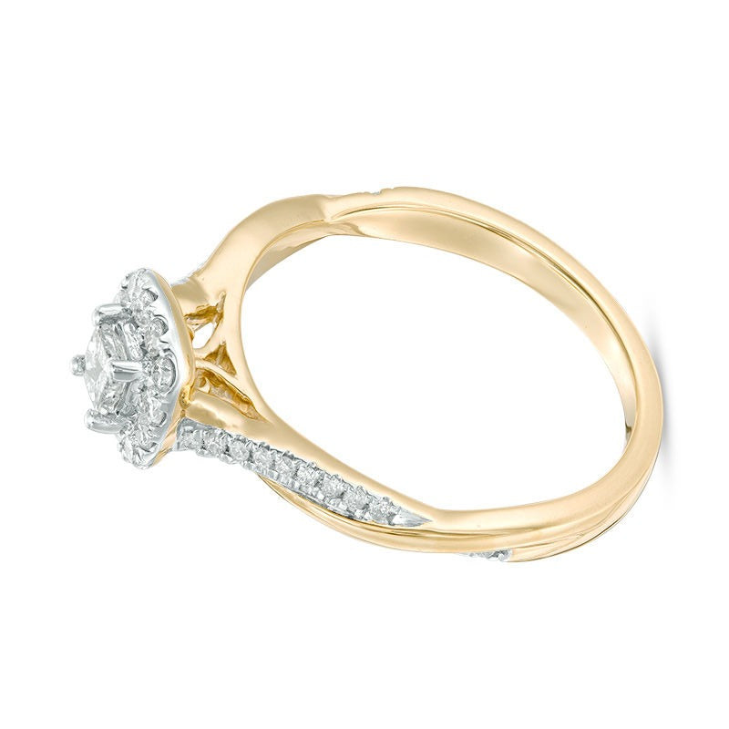 0.38 CT. TW Princess-Cut Diamond Frame Twist Engagement Ring in 10K Gold