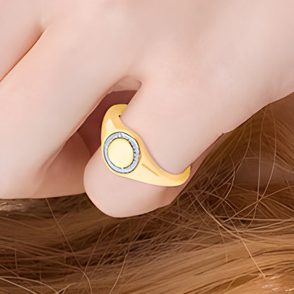 Diamond Accent Signet Ring in 10K Gold