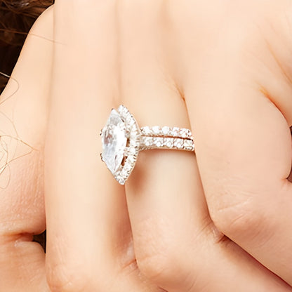 2.25 CT. TW Marquise-Cut Lab-Grown Diamond Frame Bridal Set in 14K White Gold (I/SI2)