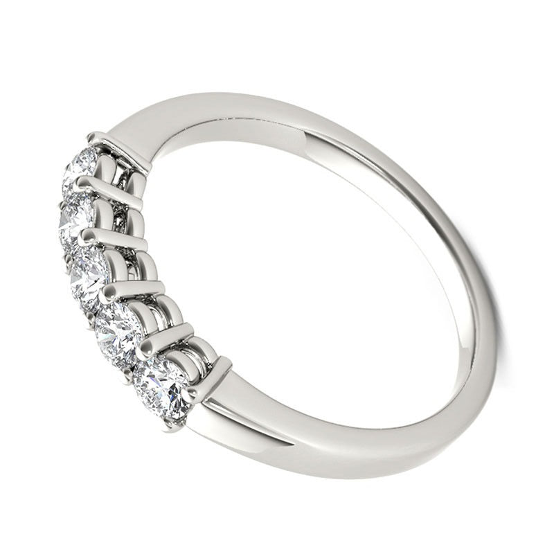 0.5 CT. TW Diamond Five Stone Anniversary Band in 10K White Gold