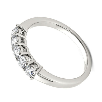 0.5 CT. TW Diamond Five Stone Anniversary Band in 10K White Gold