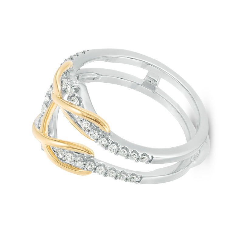 0.38 CT. TW Diamond Infinity Chevron Solitaire Enhancer in 10K Two-Tone Gold