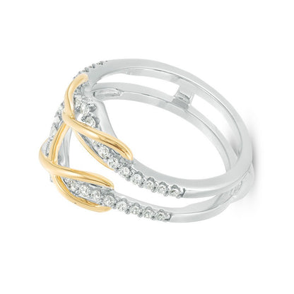 0.38 CT. TW Diamond Infinity Chevron Solitaire Enhancer in 10K Two-Tone Gold