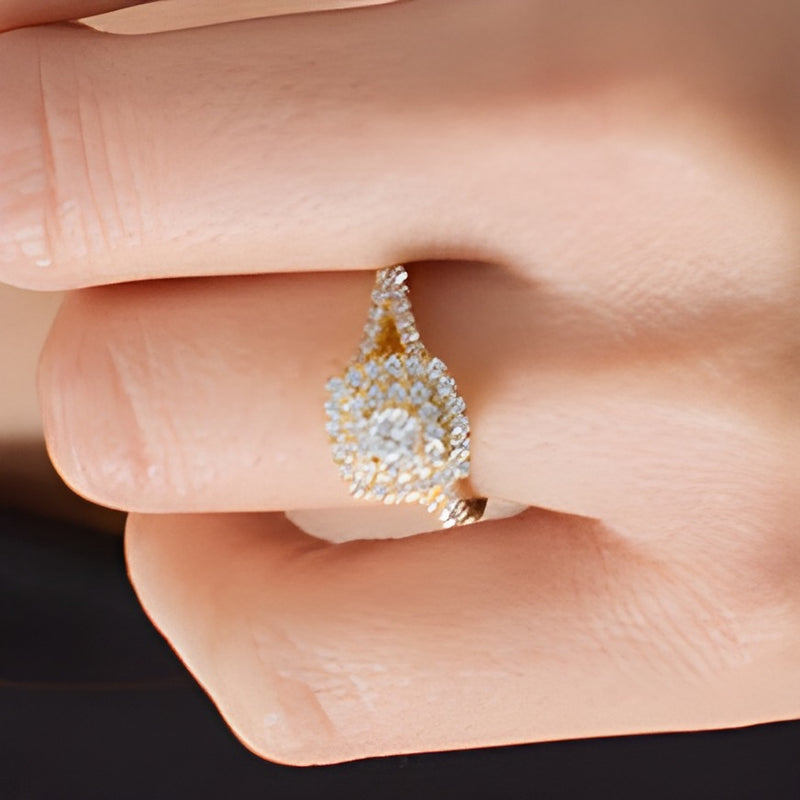 1.0 CT. TW Diamond Double Cushion Frame Engagement Ring in 10K Gold