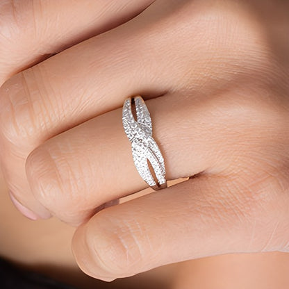 0.33 CT. TW Diamond Crossover Anniversary Band in 10K White Gold