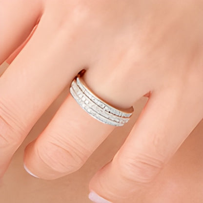 0.33 CT. TW Diamond Multi-Row Vintage-Style Band in 10K White Gold