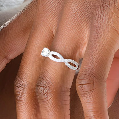 1.0 CT. TW Diamond Infinity Twist Shank Engagement Ring in 10K White Gold