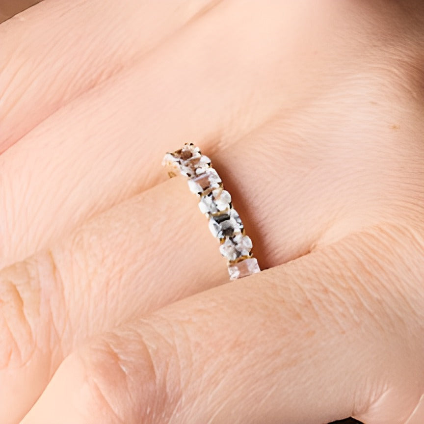 1.0 CT. TW Emerald-Cut and Oval Lab-Grown Diamond Anniversary Band in 10K Gold (F/VS2)