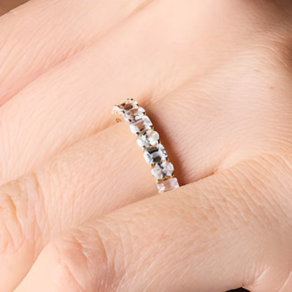 1.0 CT. TW Emerald-Cut and Oval Lab-Grown Diamond Anniversary Band in 10K Gold (F/VS2)