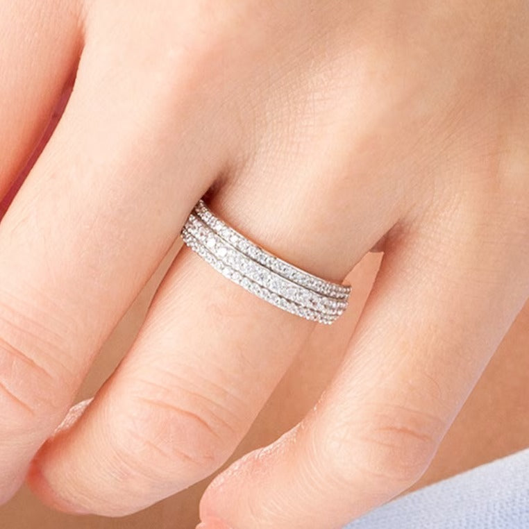0.5 CT. TW Diamond Multi-Row Band in 10K Rose Gold
