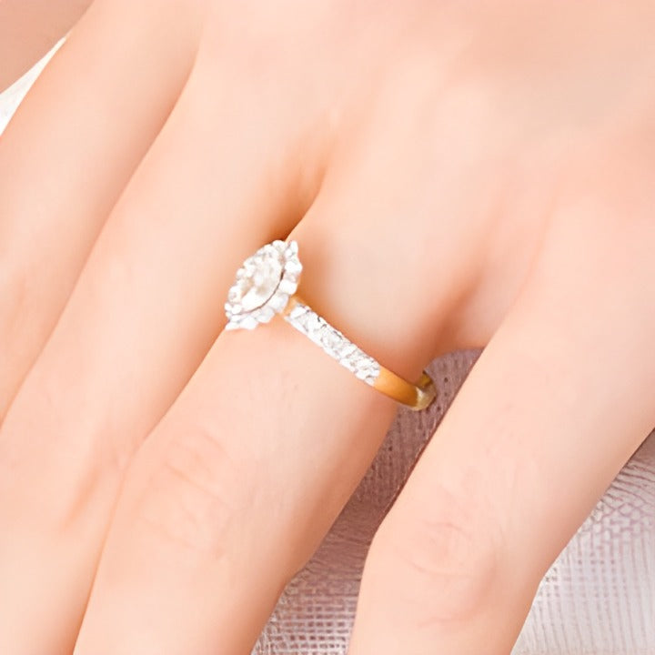 0.63 CT. TW Marquise Diamond Frame Engagement Ring in 14K Gold